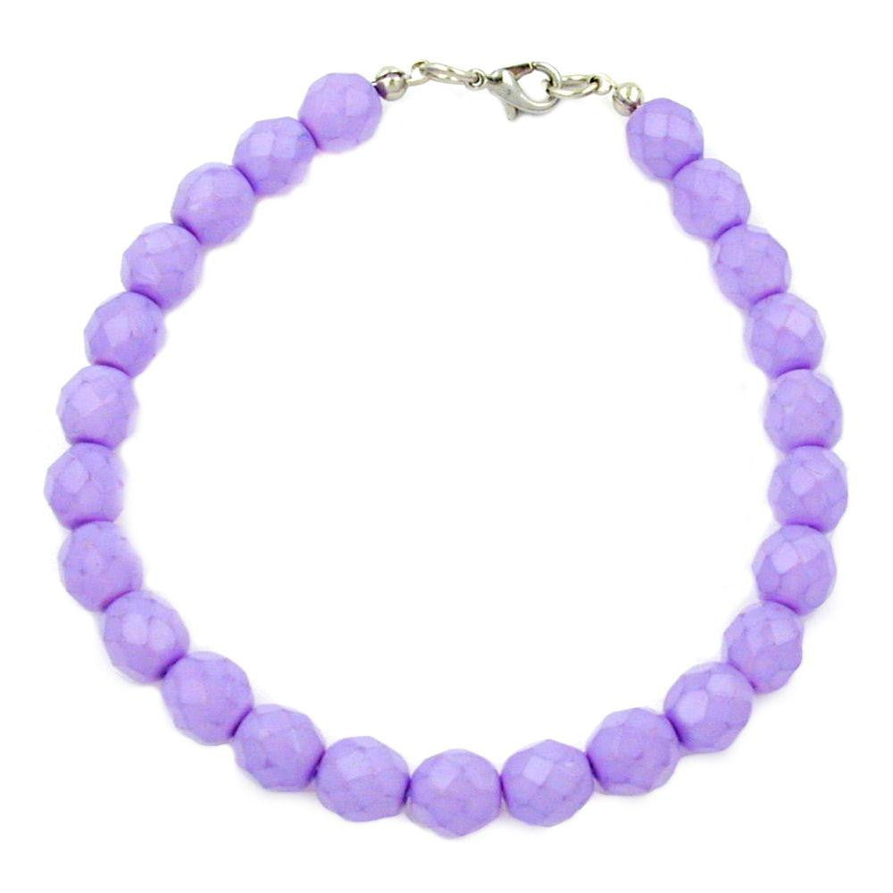 Bracelet Glass Beads Lilac 19cm