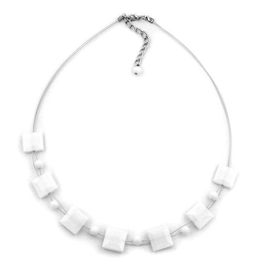 Necklace Square White-shiny 45cm