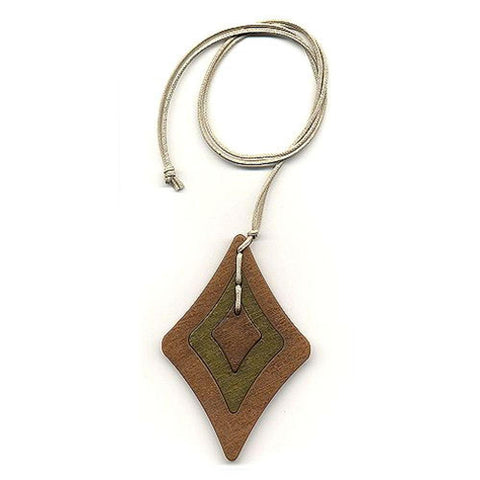 Necklace Baroque Pendant Brown- Green