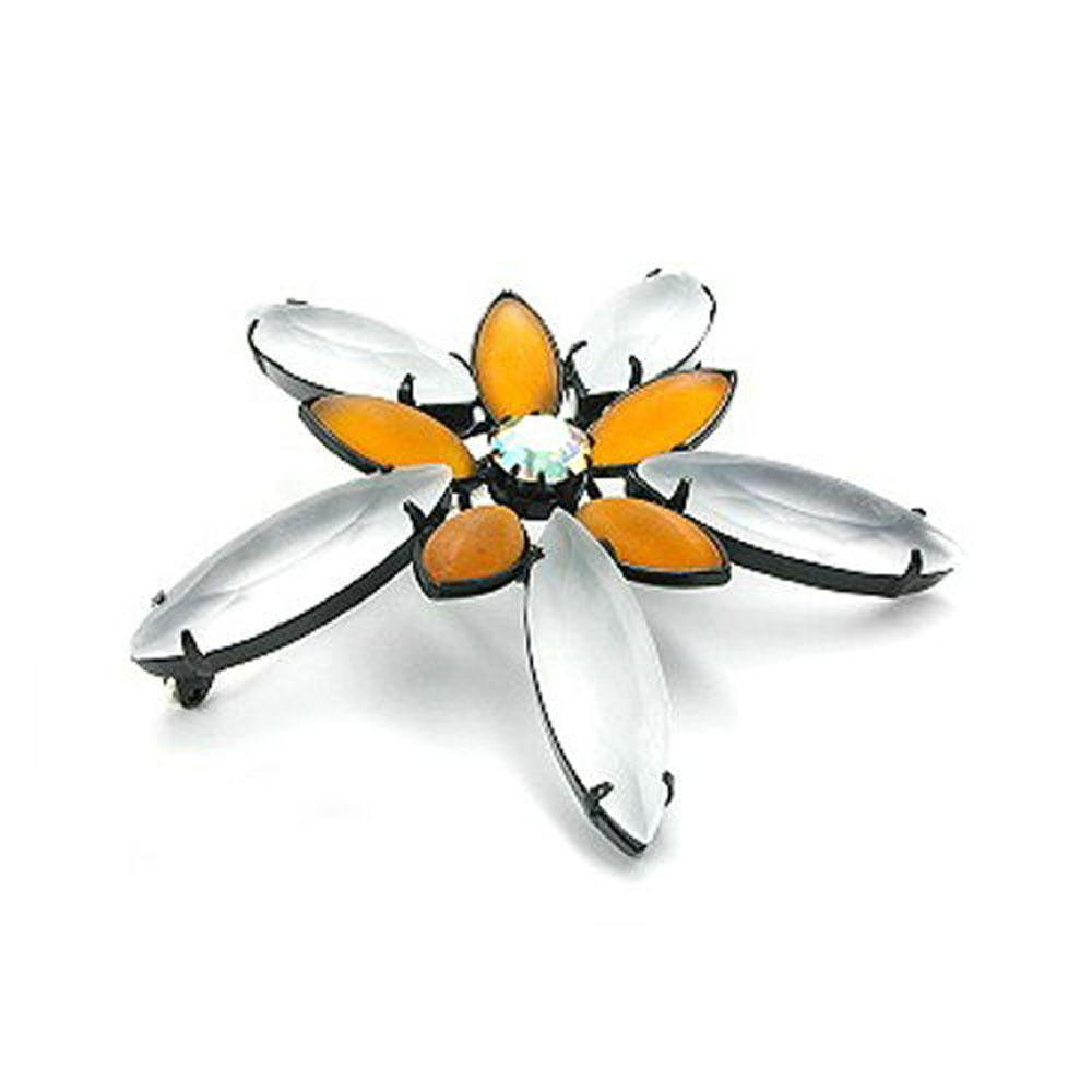 Brooch Big Flower Topaz