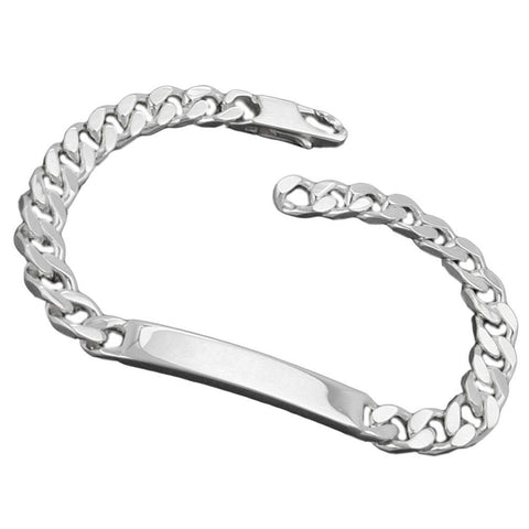 Id Bracelet, Heavy Curb Chain, Silver 925, 21cm