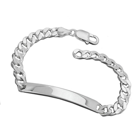 Id Bracelet, Curb Chain, Silver 925, 19cm