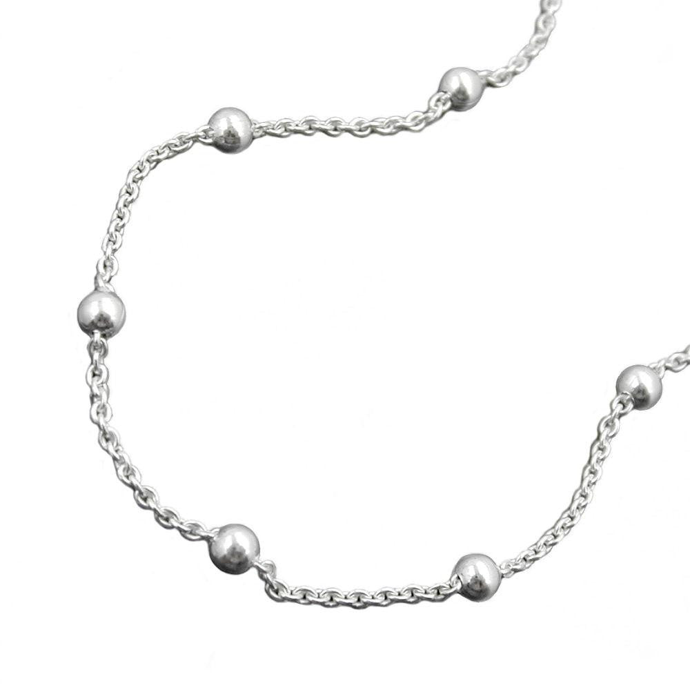 Ankle Chain, With 12 Balls, Silver 925, 25cm