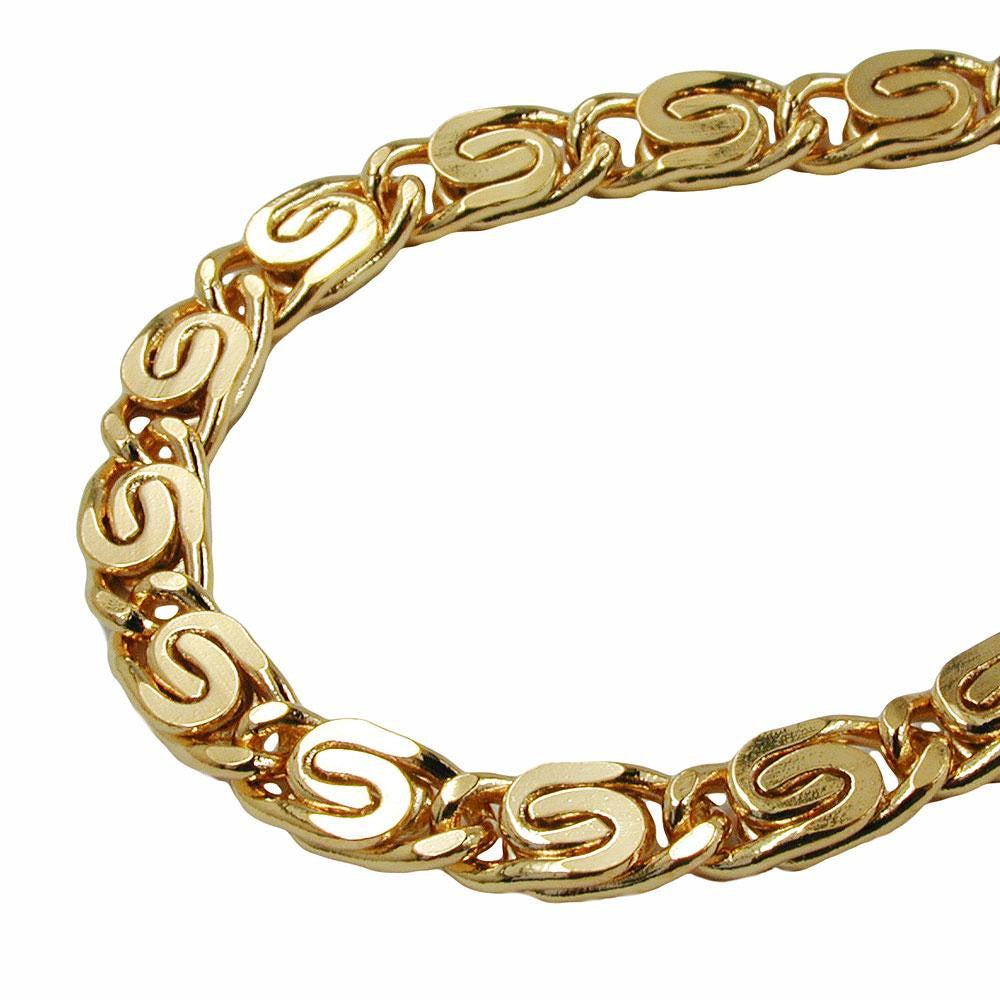 Bracelet, Scroll Chain, 5mm, Gold Plated