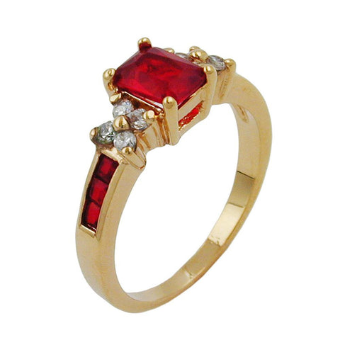 Ring With Cubic Zirconia, Gold Plated, 3 Micron