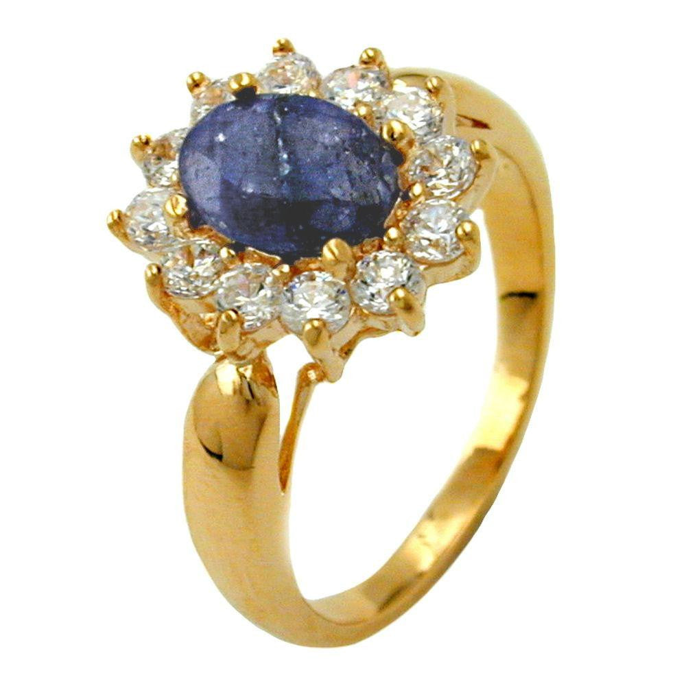 Ring, Lapis Lazuli Stone, Gold Plated, 3 Micron