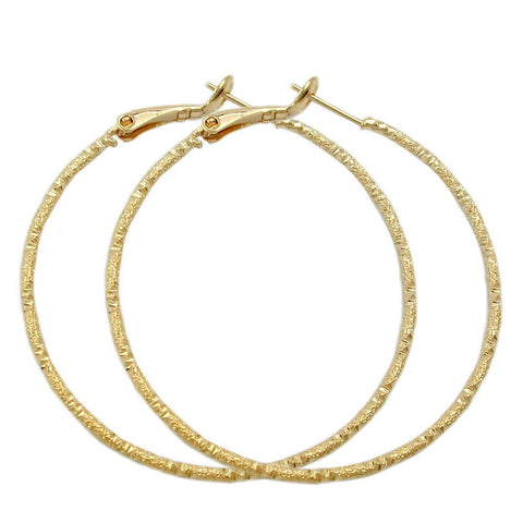 Hoop Earrings Crush Design 3 Micron Gold Plating