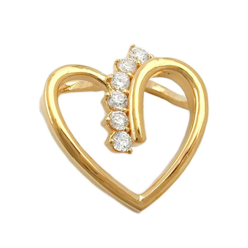 Pendant Heart With Zirconia 3 Micron Gold-plated