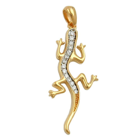 Pendant Lizard With Zirconia 3 Micron Gold-plated