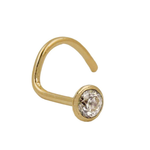 Nose Screw Zirconia 18k Gold