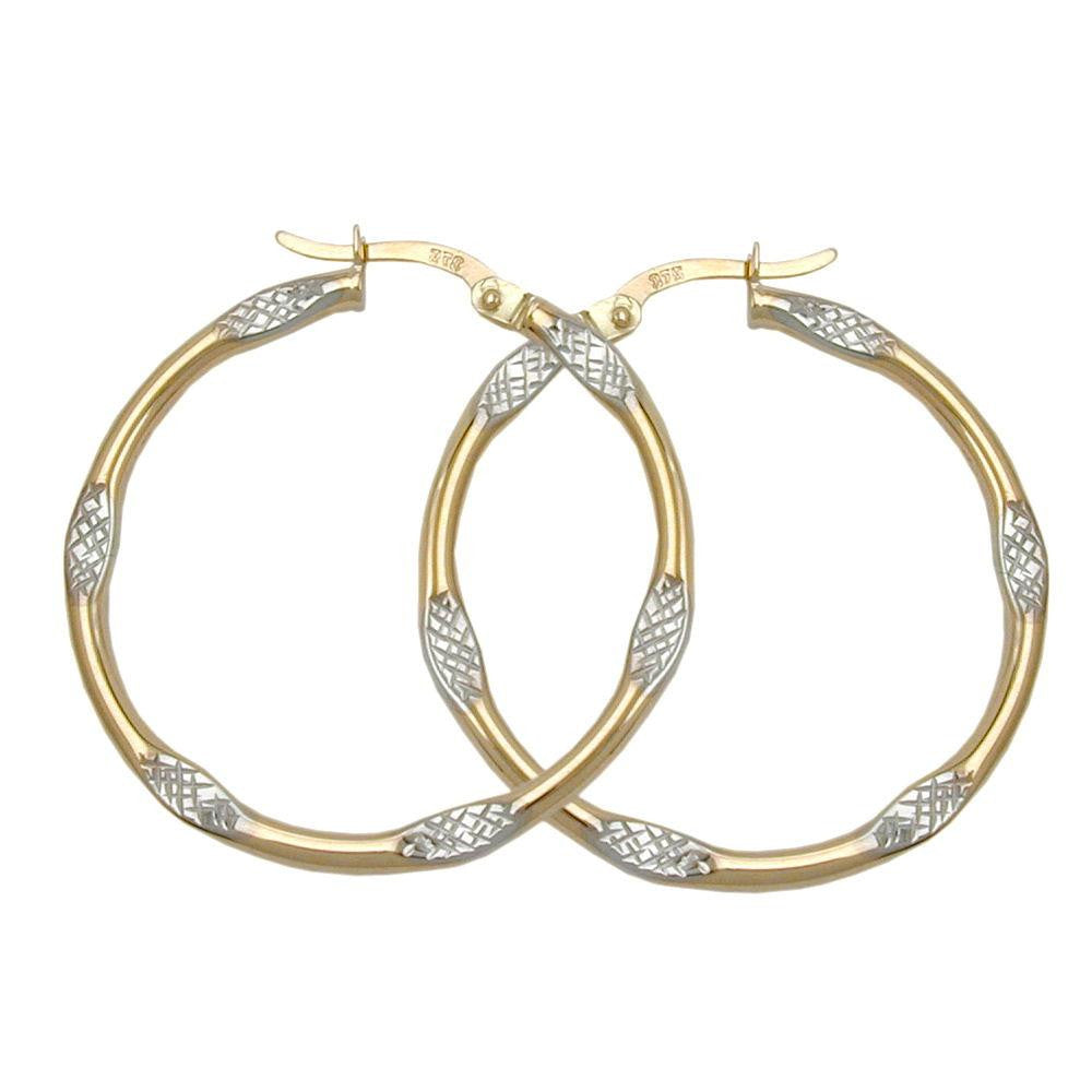 Hoop Earrings Bicolor 9k Gold