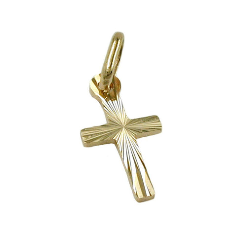 Pendant Cross Diamond Cut 14k Gold