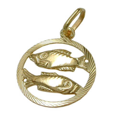 Pendant Zodiac Sign Pisces 9k Gold