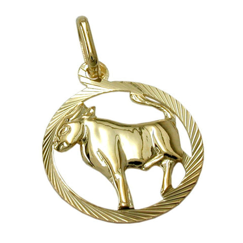 Pendant Zodiac Sign Taurus 9k Gold