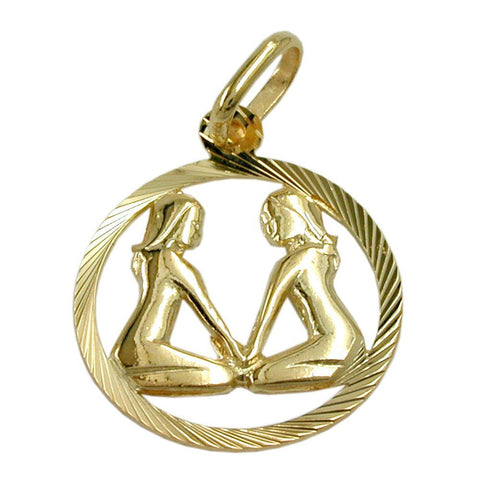 Pendant Zodiac Sign Gemini 9kt Gold