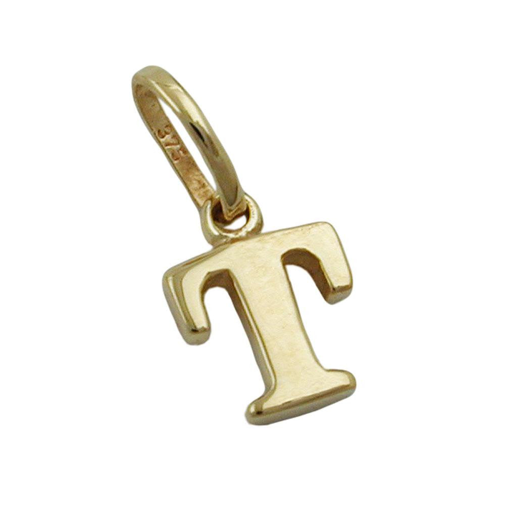 Pendant Initiale T 9k Gold