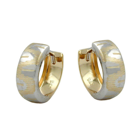 Hoop Earrings Two Tone 9k Gold