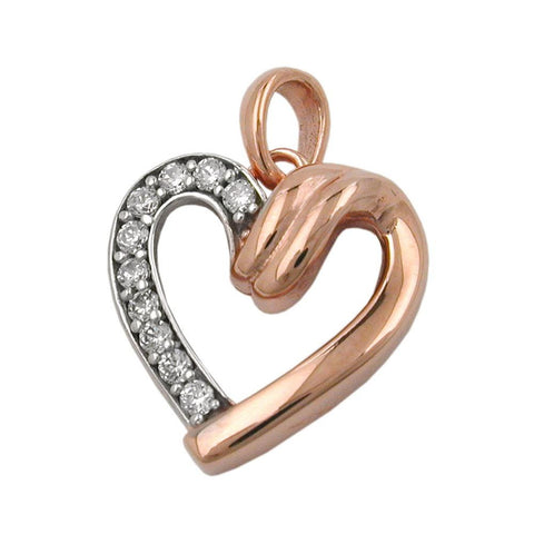Pendant Heart With Zirconias 9k Redgold