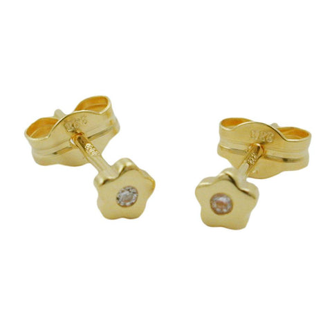 Stud Earrings Flower Zirconia 8k Gold