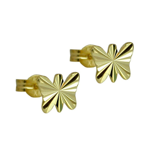 Earrings Butterfly Diamond Cut 8k Gold