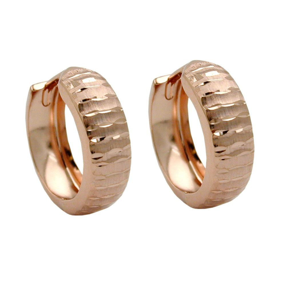 Hoop Earrings Matt-polished 9k Redgold