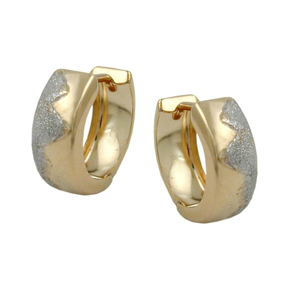 Hoop Earrings Bicolor 9k Gold