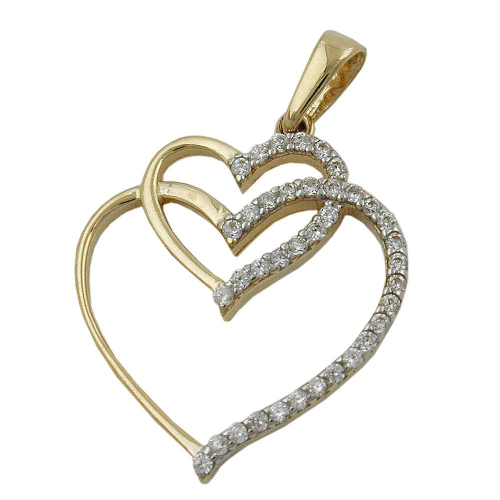 Pendant Heart With Zirconias 9k Gold