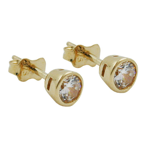 Earrings Studs Zirconia 4,5mm 9k Gold