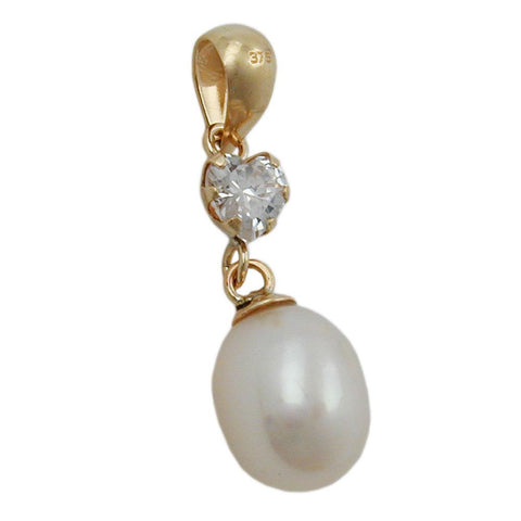Pendant Pearl-zirconia 9k Gold