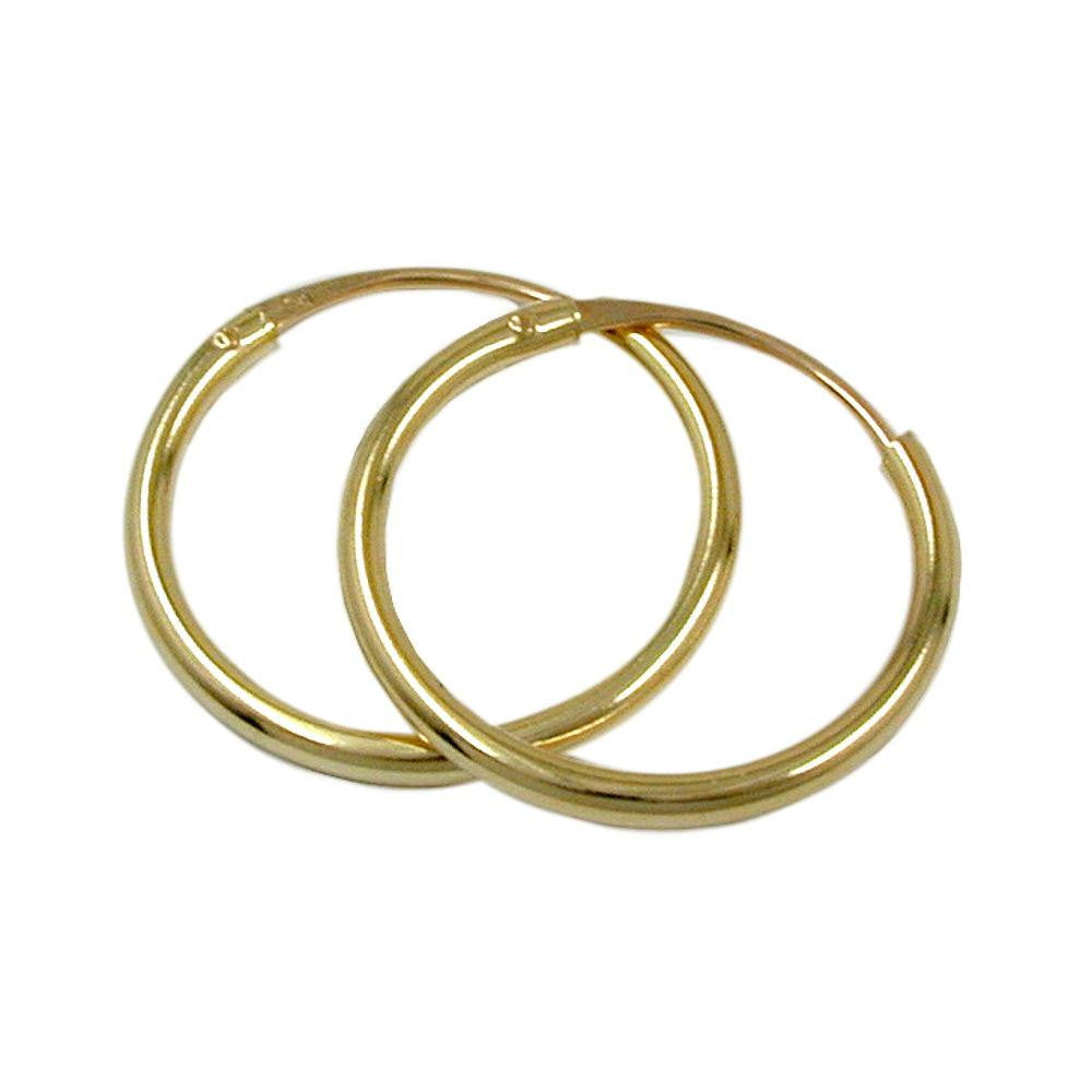 Hoop Earrings 15mm 9k Gold