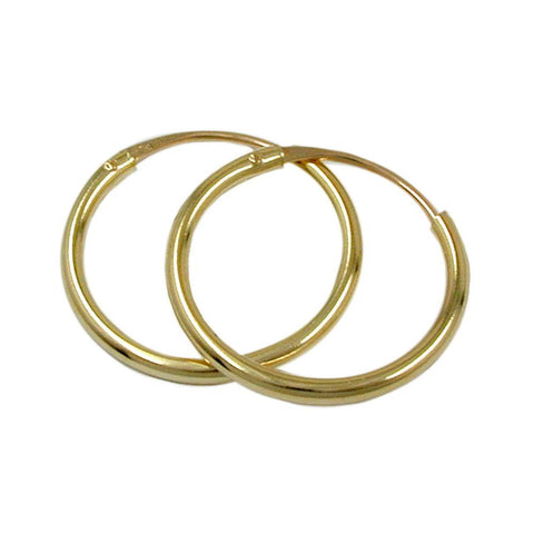Hoop Earrings 15mm 9k Gold