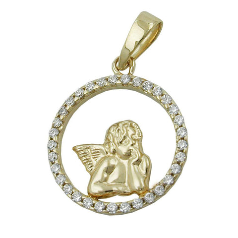 Pendant Angel And Zirconias 9k Gold