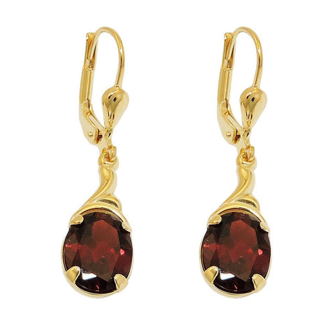 Earrings Real Garnet 8k Gold