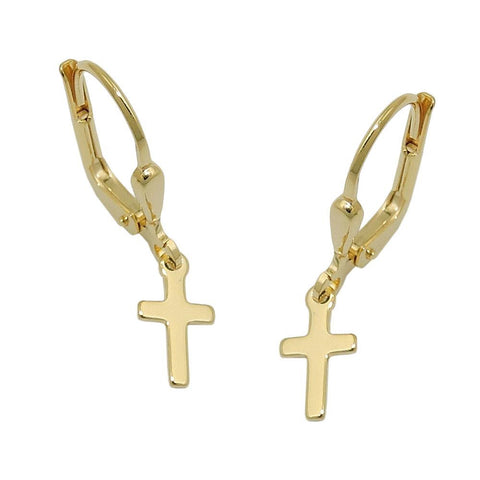 Earring Cross Polished 8k Gold