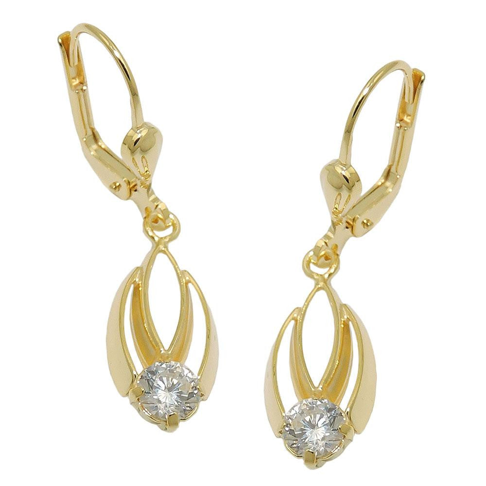 Earring Zirconia White 8k Gold