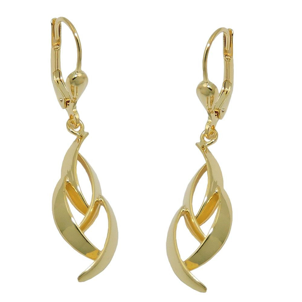 Earring Leverback Polished 8k Gold