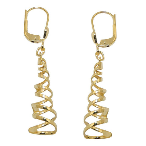 Earrings Spiral Polished 8k Gold