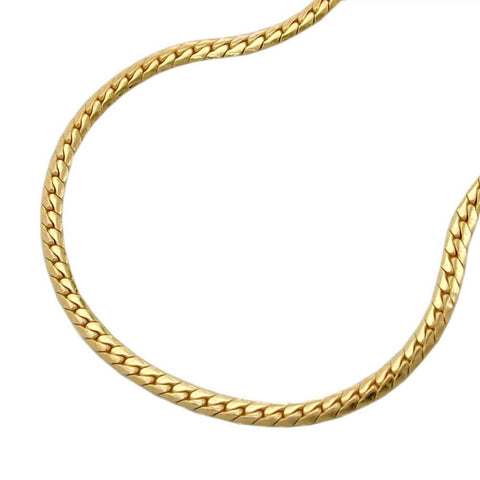 Necklace, 42cm,flat Curb Chain, 9kt Gold