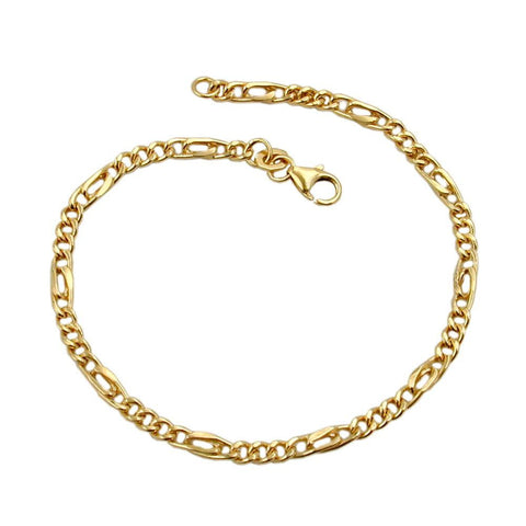 Bracelet, Figaro Chain, 19cm, 9k Gold