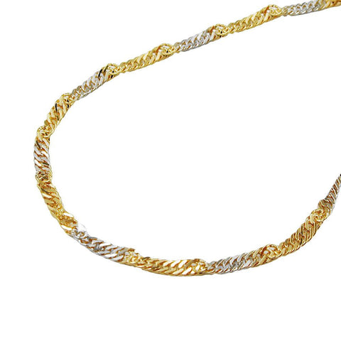 Necklace, Singapore Chain, 45cm, 9k Gold