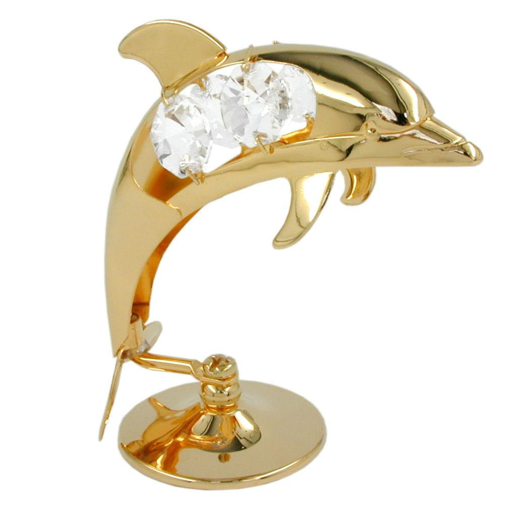 Dolphin With Crystal Elements Gold Plated