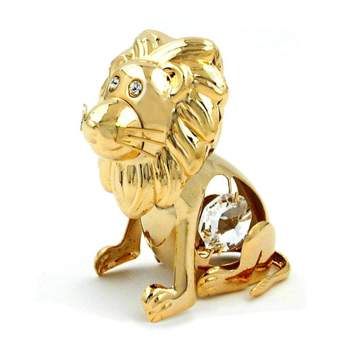 Lion With Crystal Elements Gold Plated