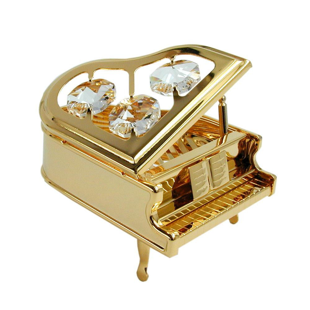 Piano With Crystal Elements Gold Plated