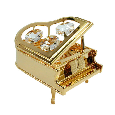 Piano With Crystal Elements Gold Plated