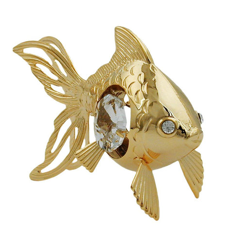 Fish With Crystal Elements Gold Plated