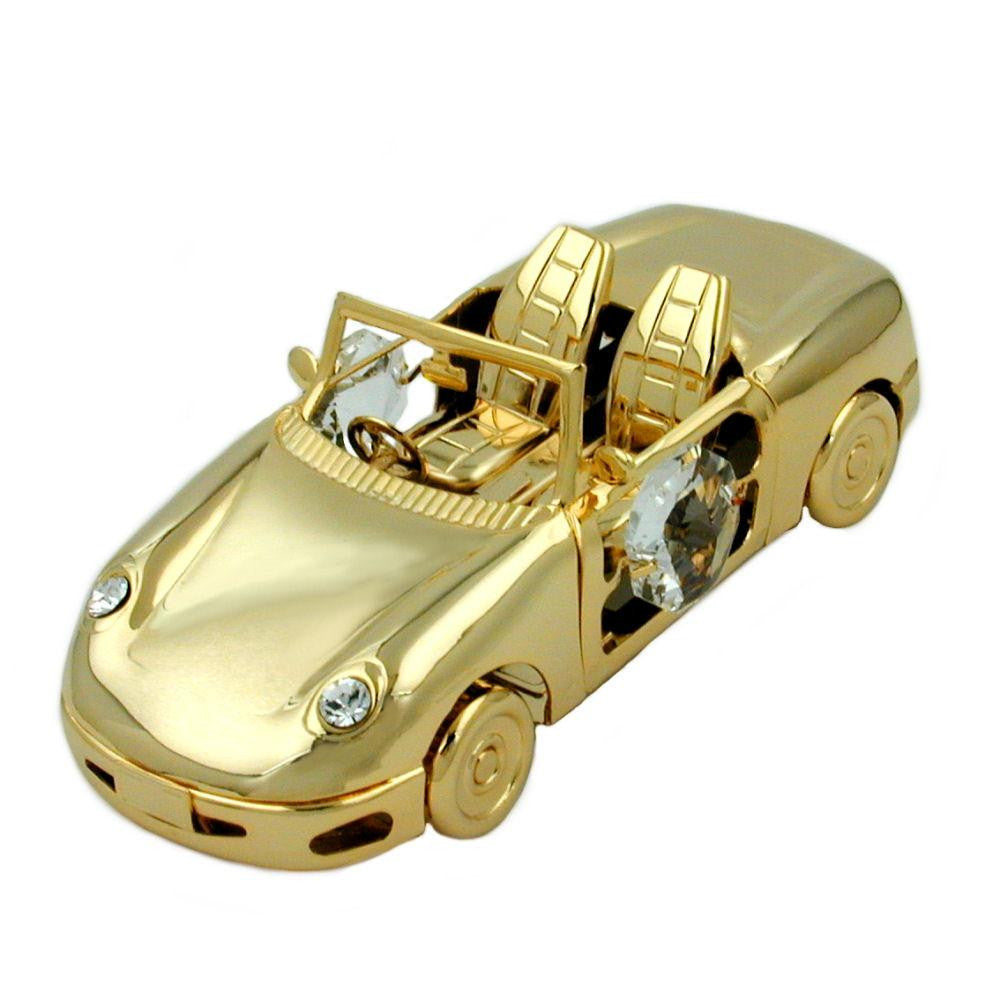 Sports Car With Crystal Elements Gold Plated