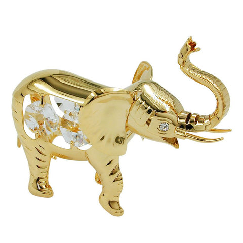 Elephant With Crystal Elements Gold Plated