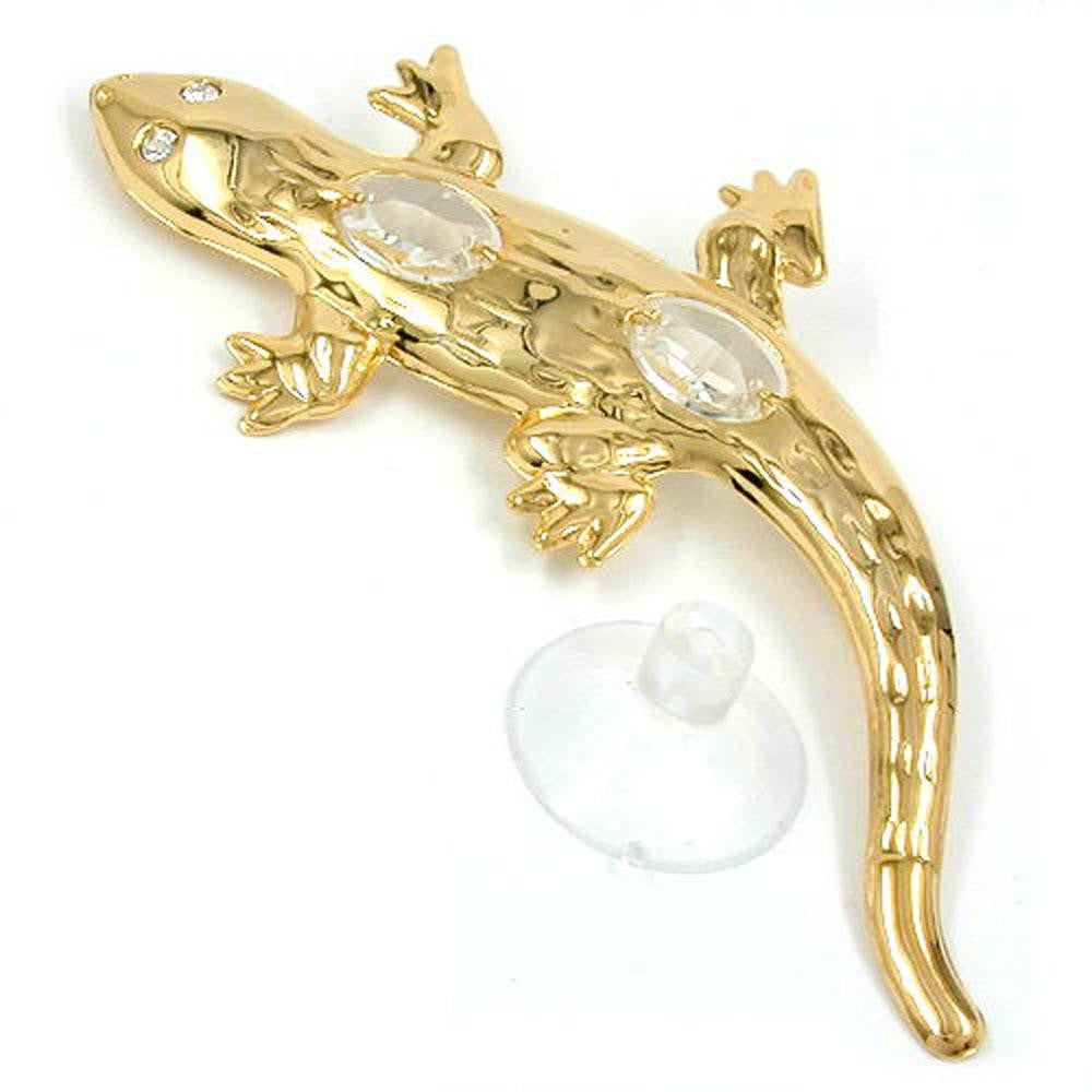 Suncatcher Lizard With Crystal Elements Gold Plated