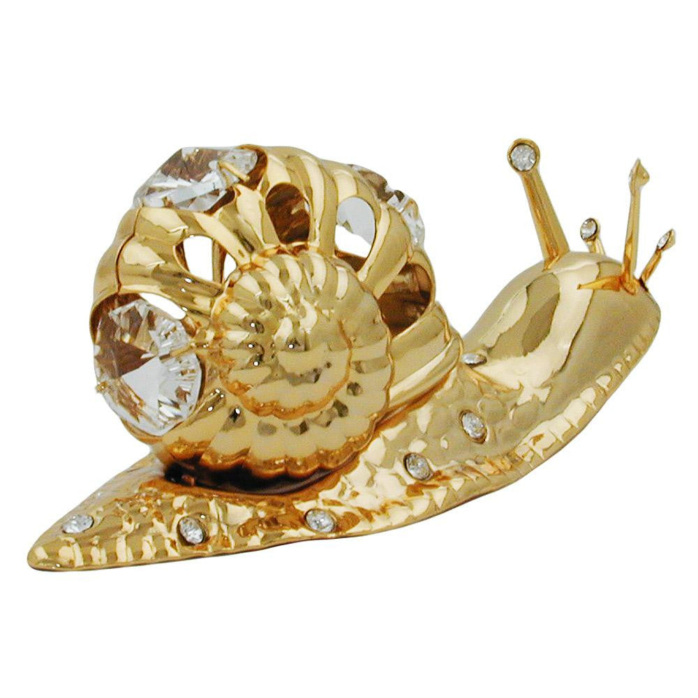 Snail With Crystal Elements Gold Plated