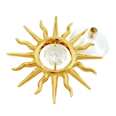 Suncatcher Sun With Crystal Elements Gold Plated